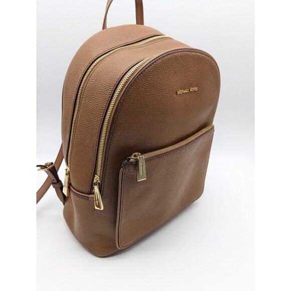 MICHAEL KORS Adina pebbled leather women's large backpack -LUGGAGE/ BROWN - Picture 4 of 9